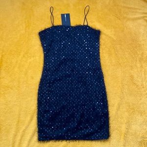 Women’s Large Fashion Nova Black Sequin Mini Party Dress